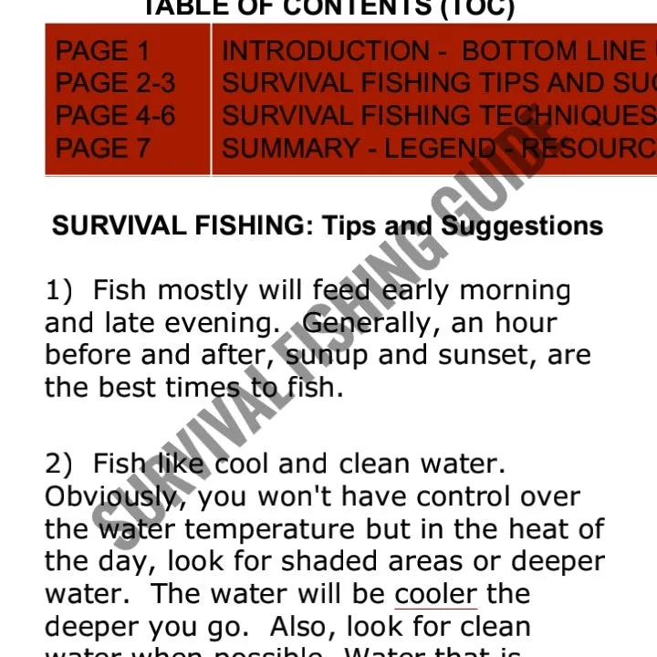 Survival Fishing - SHTF Tips and Techniques for catching fish [PDF]