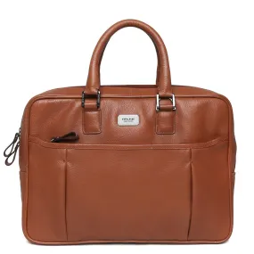 Tan Classic Ladies Leather Laptop Briefcase By Brune & Bareskin