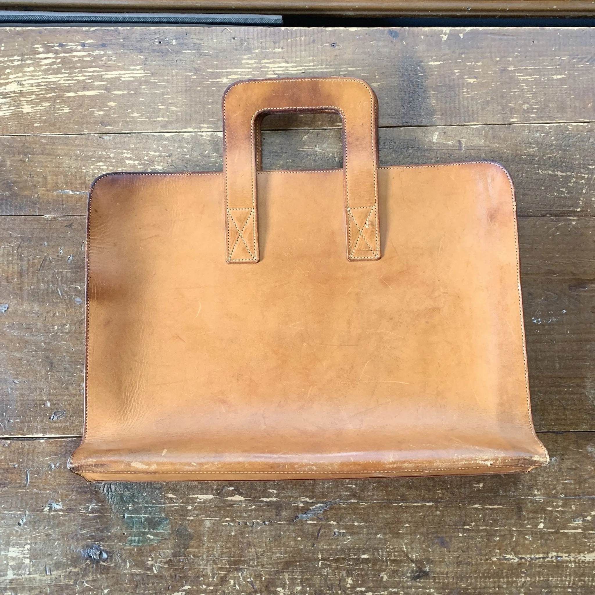 Tan Leather Briefcase or Attaches. Beautiful Soft Leather with Slim Design. Perfect gift for Graduate.