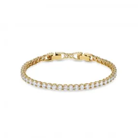 Tennis Deluxe Bracelet, White, Gold-tone plated 5511544