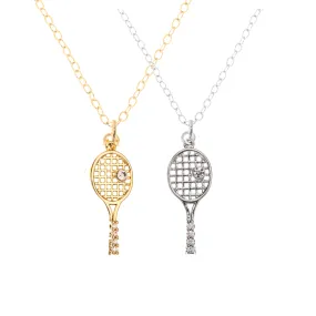 Tennis Racket Rhinestone Necklace