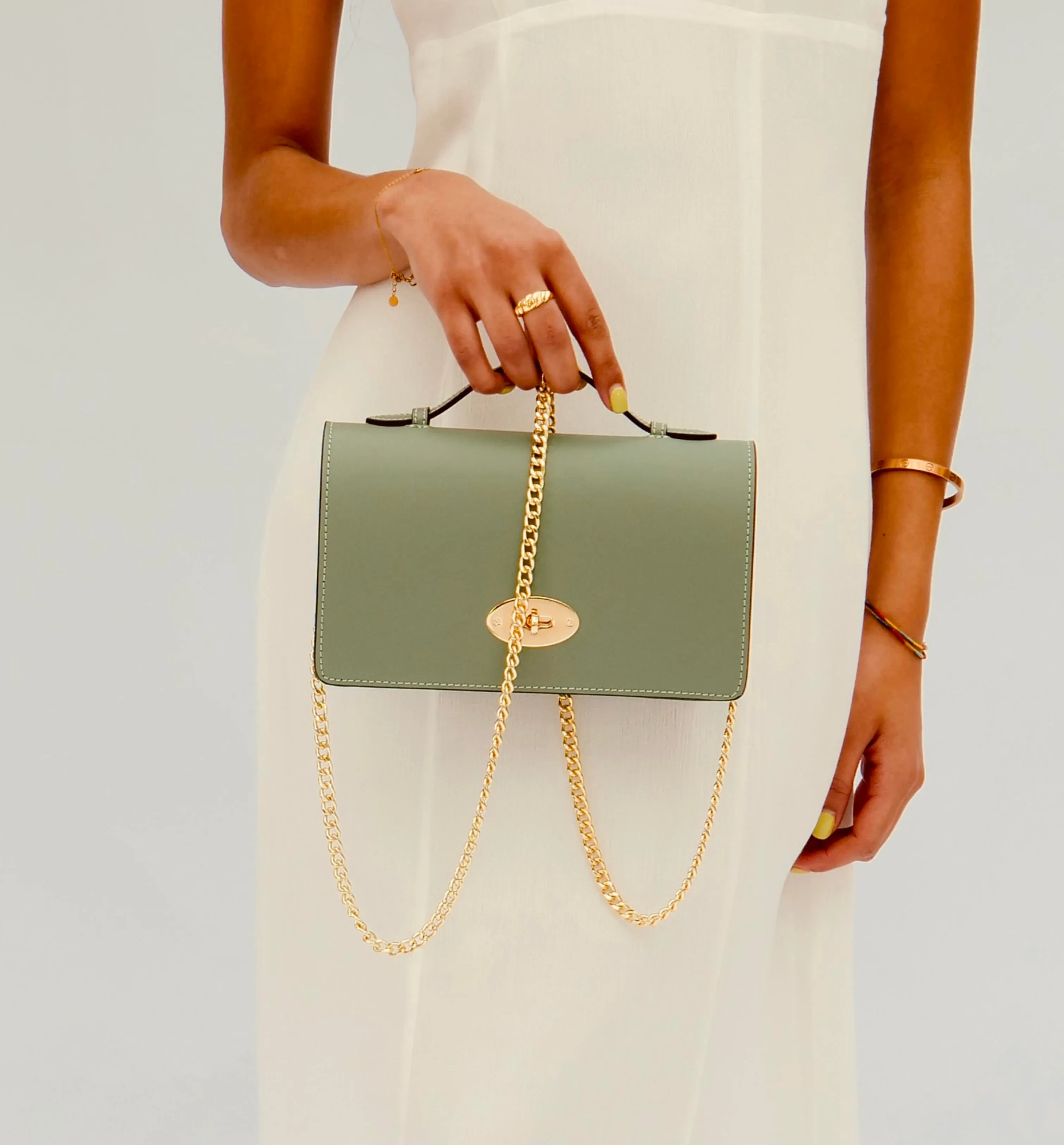 The Amelia Sage Green Leather Bag