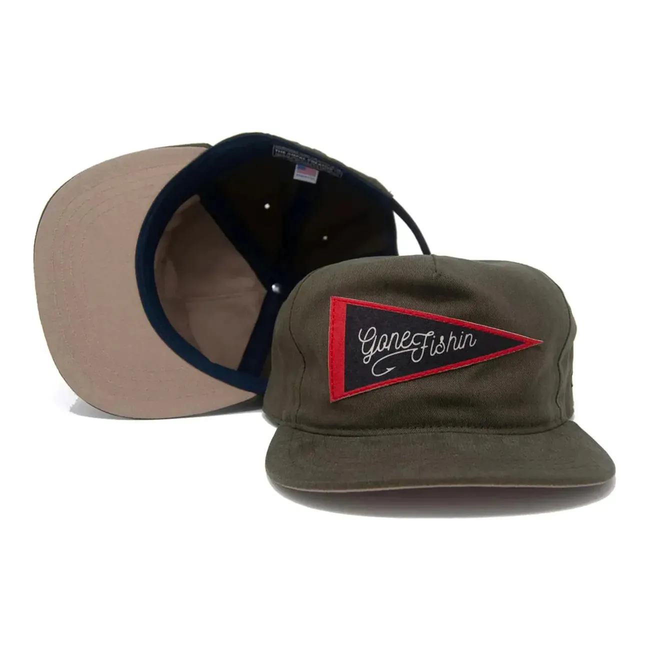 The Ampal Creative Made In USA Gone Fishing Pennant Cap