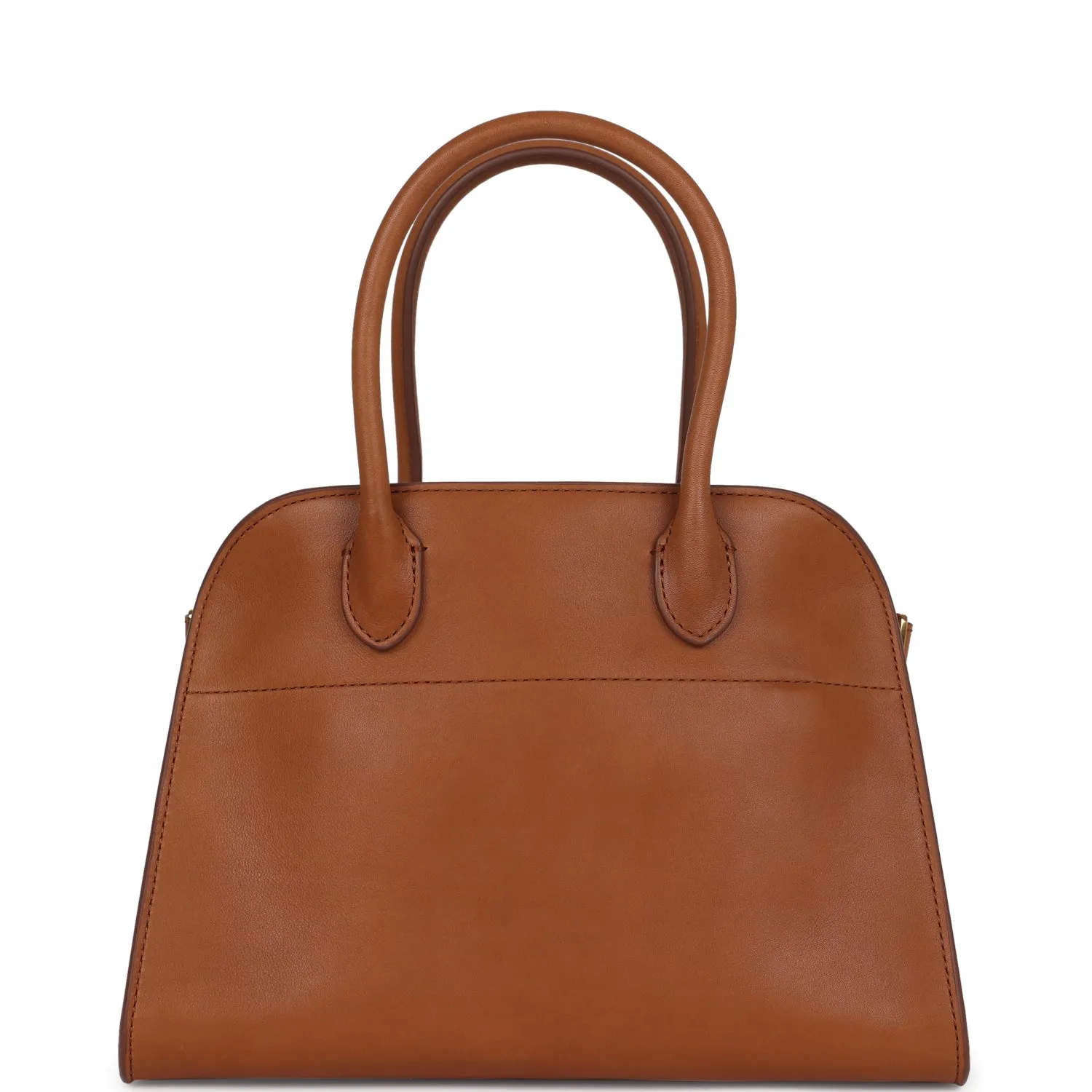 The Row Soft Margaux 10 Bag Cuir Saddle Leather Gold Hardware