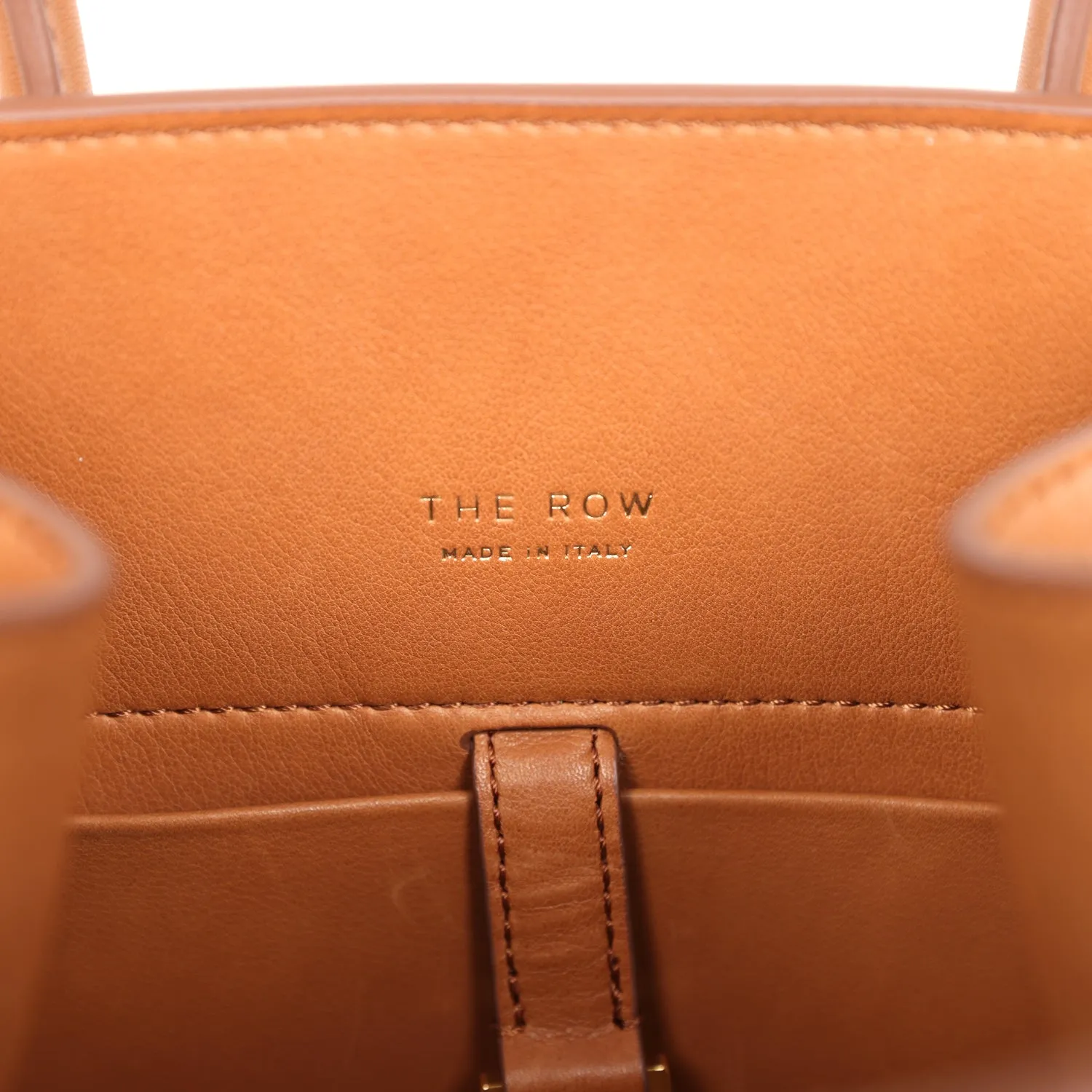 The Row Soft Margaux 10 Bag Cuir Saddle Leather Gold Hardware