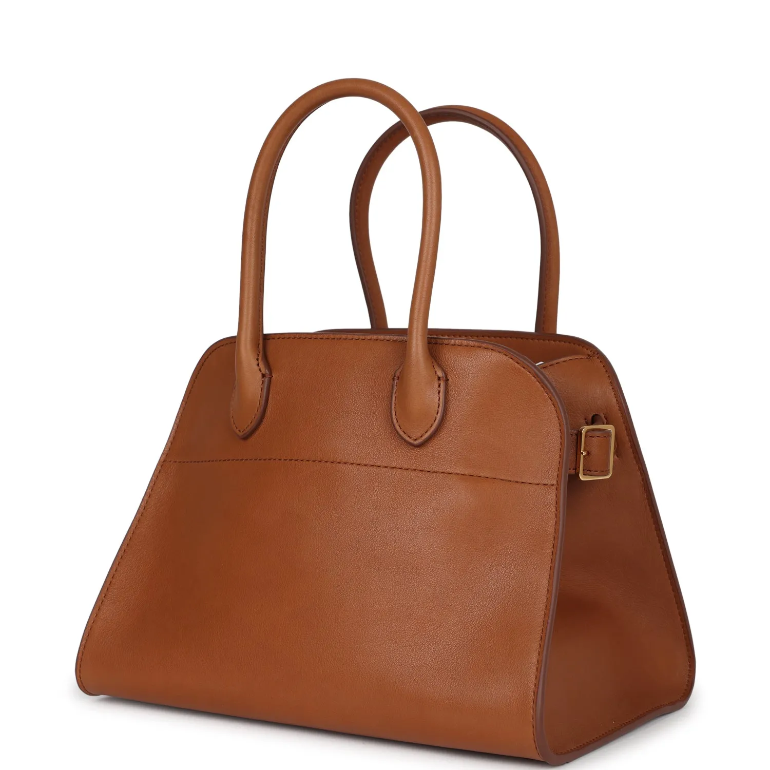 The Row Soft Margaux 10 Bag Cuir Saddle Leather Gold Hardware