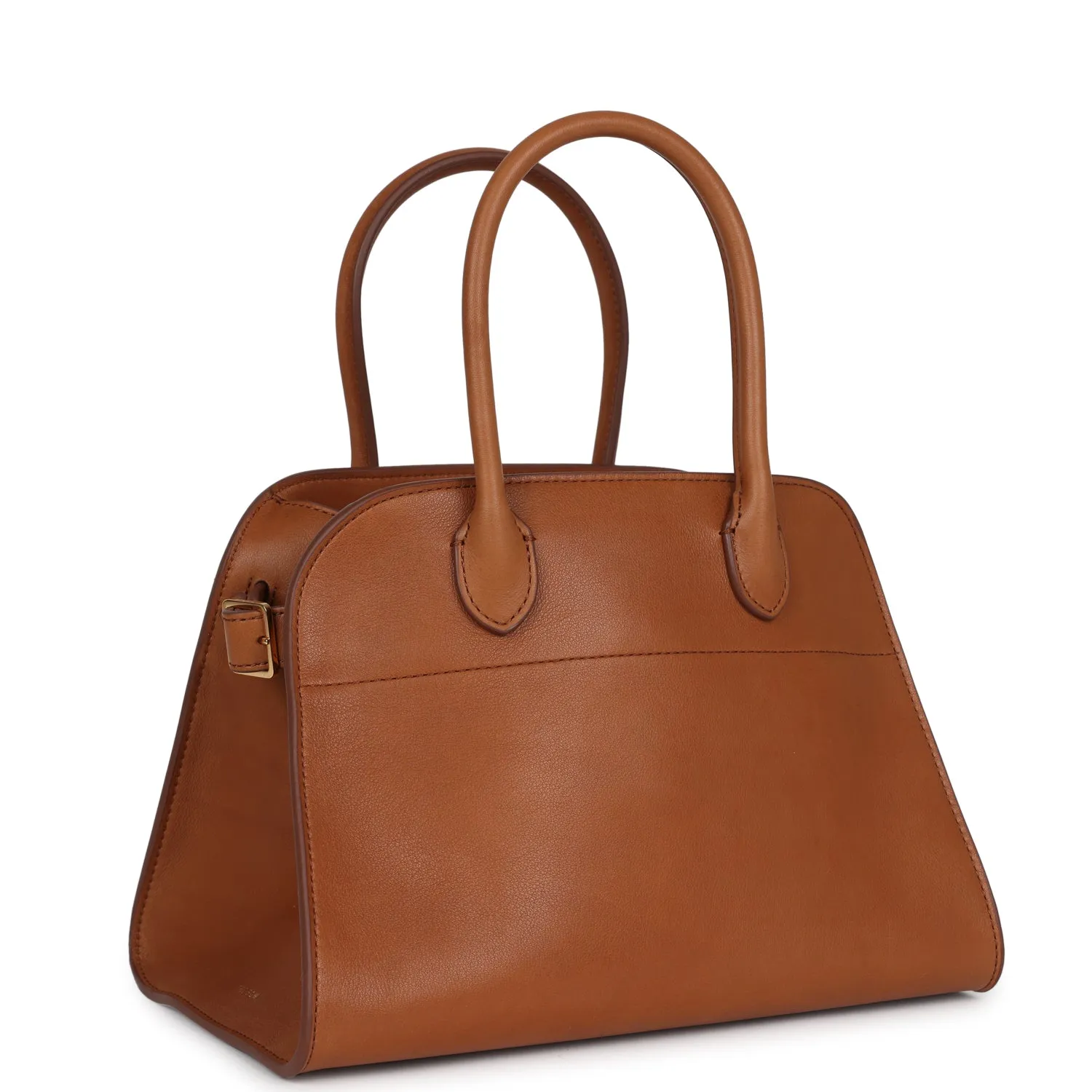 The Row Soft Margaux 10 Bag Cuir Saddle Leather Gold Hardware