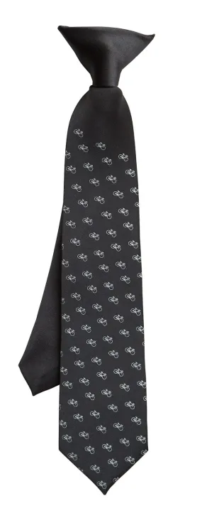 Tiny Racing Bike Kid's Tie, Boy's Clip-on Bicycle Pattern Necktie