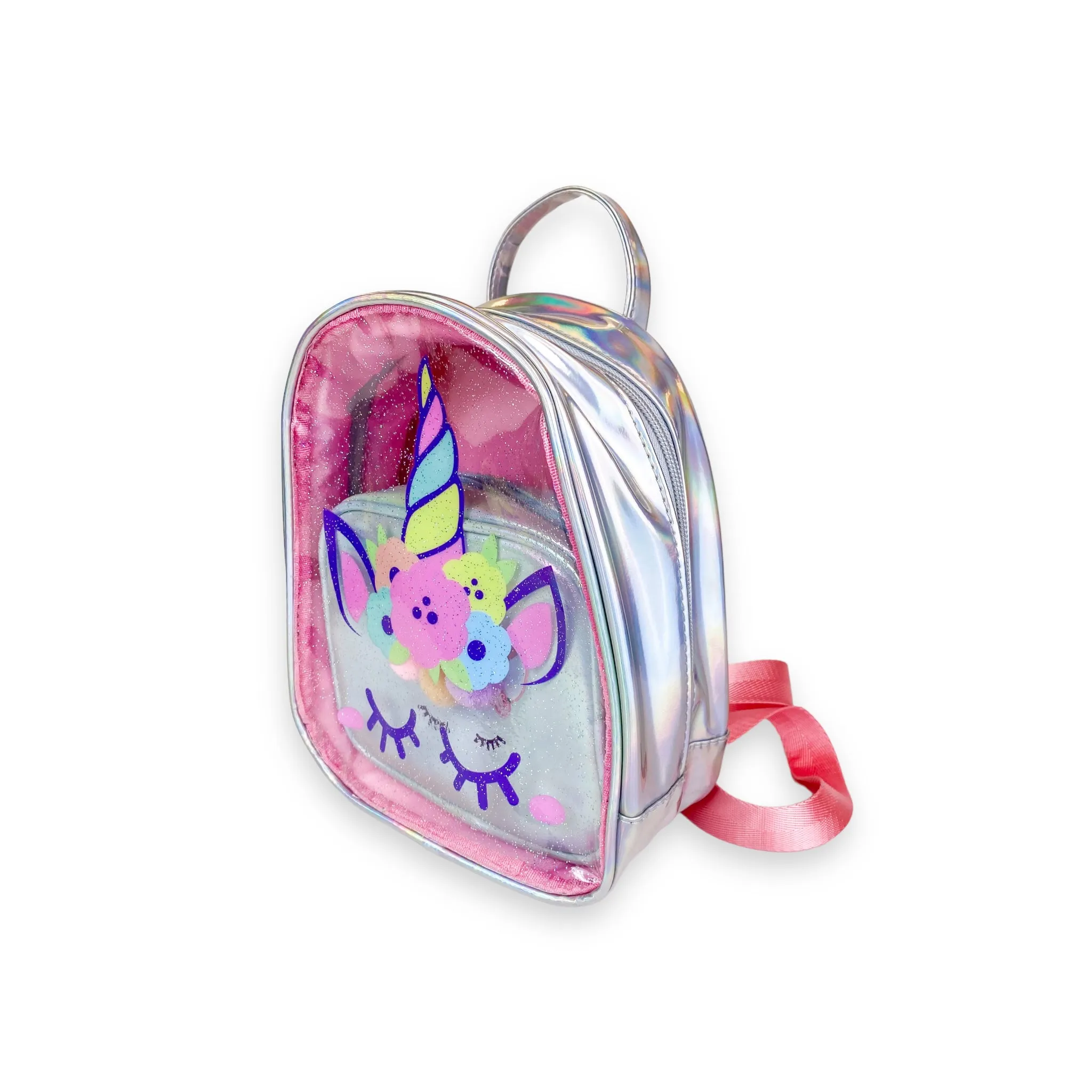 Unicorn Purse & Backpack set Silver/Blue