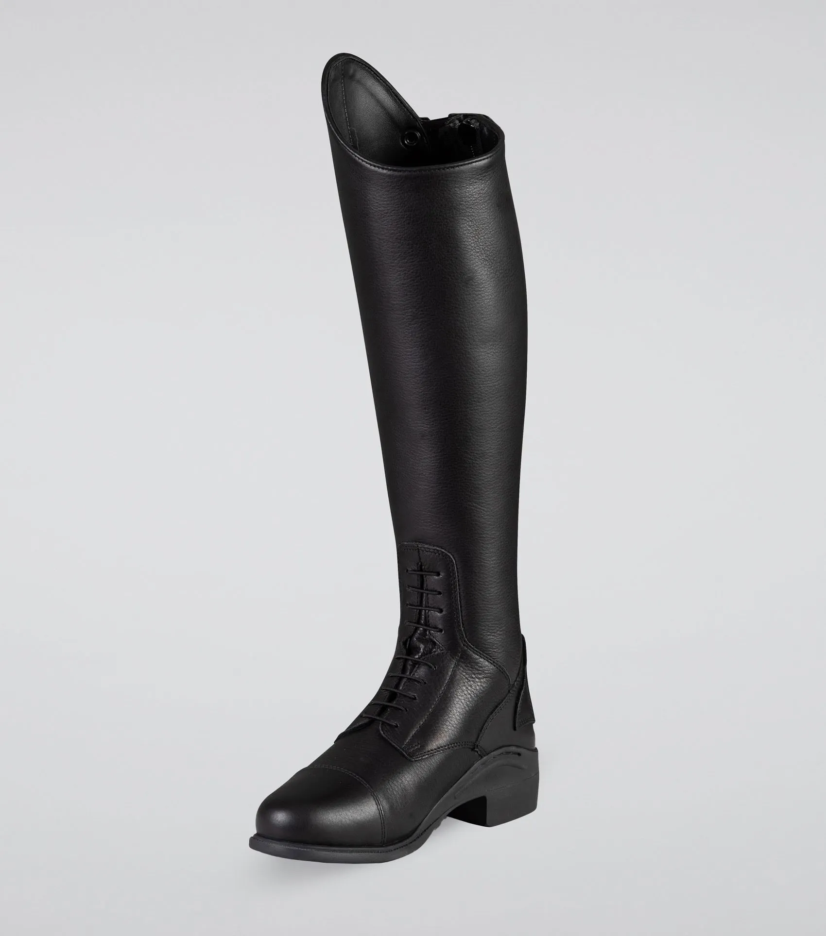 Vallardi Ladies Leather Field Tall Riding Boot Black (Wide Calf)