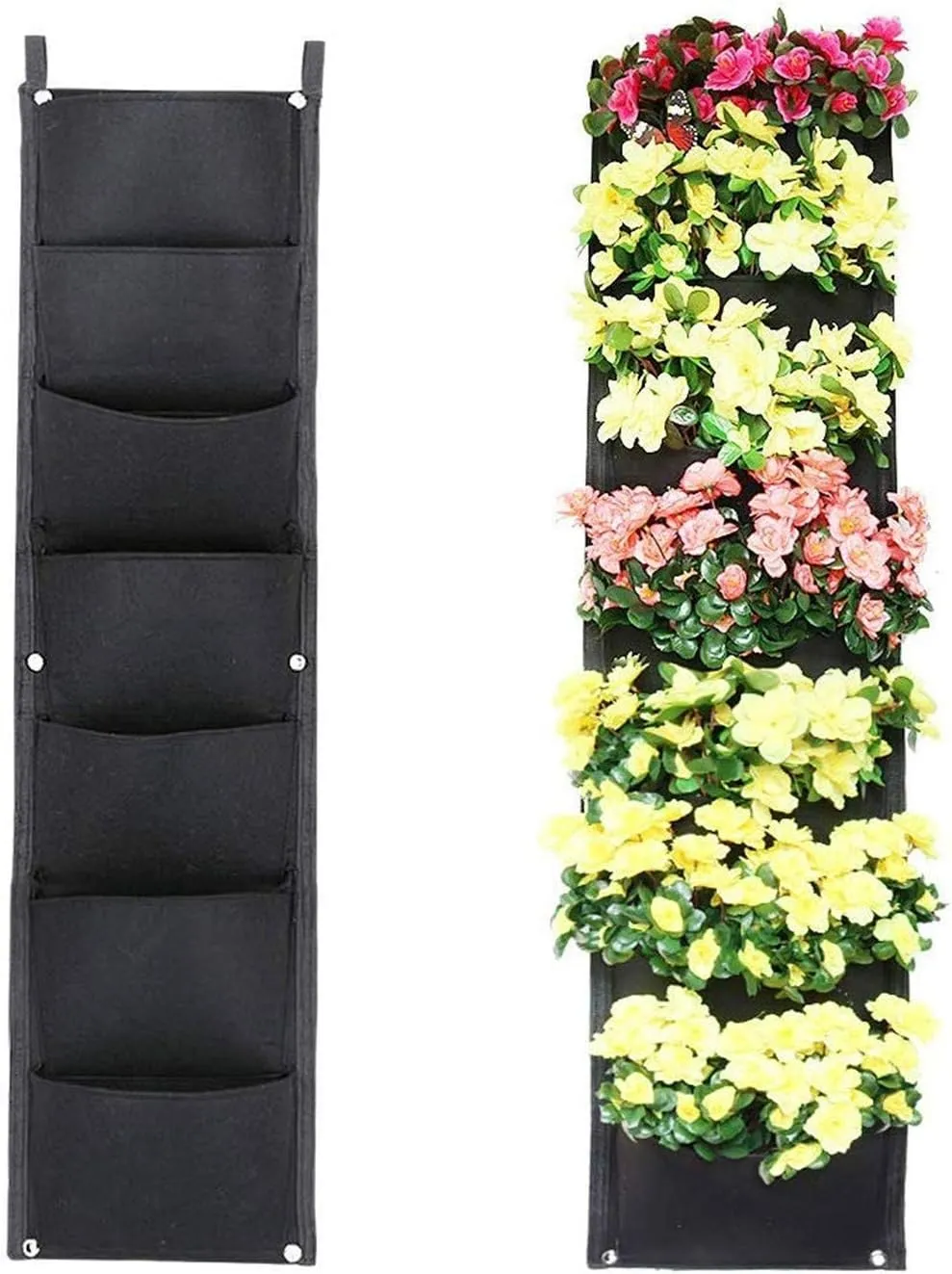 Vertical Garden Wall Hanging Planter Wall Mount Balcony Plant Grow Bag 7 Pockets