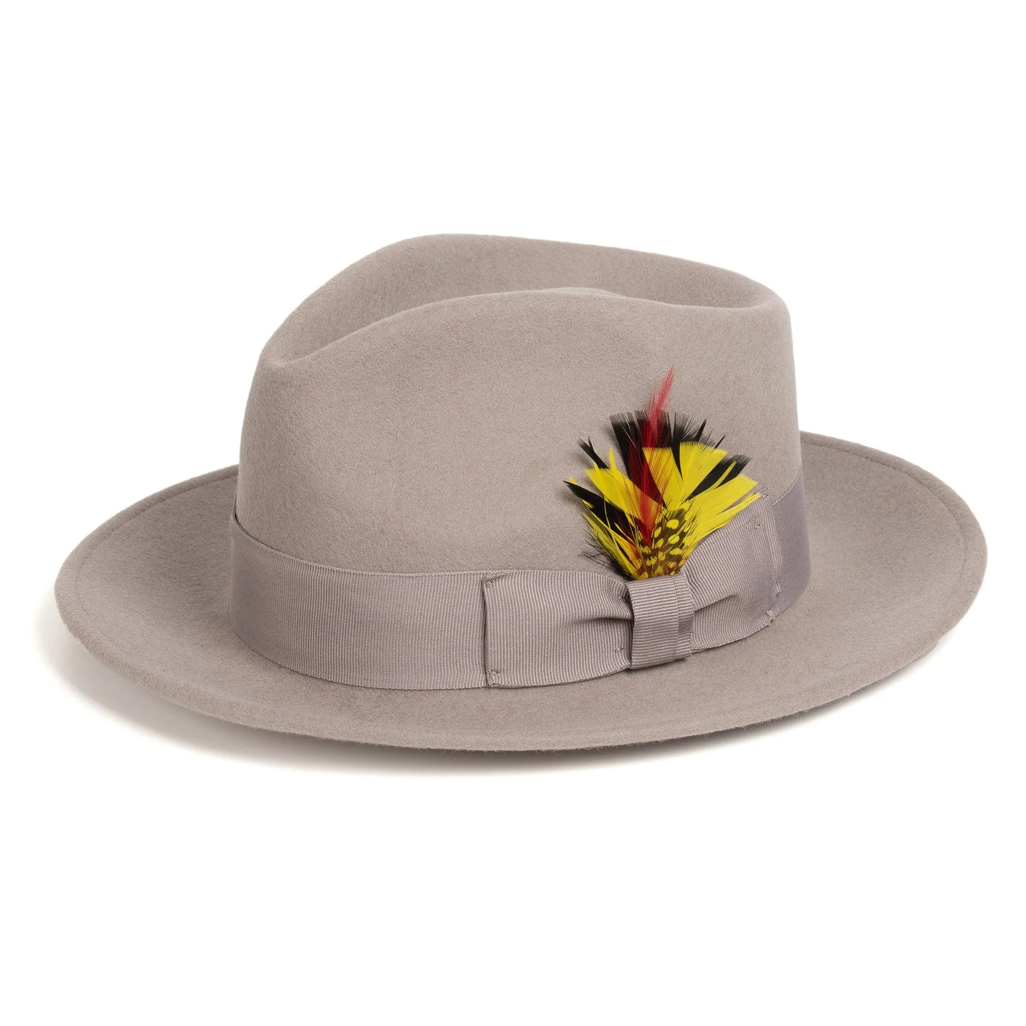 Vintage Crushable Wool Fedora Hat-Olive Green