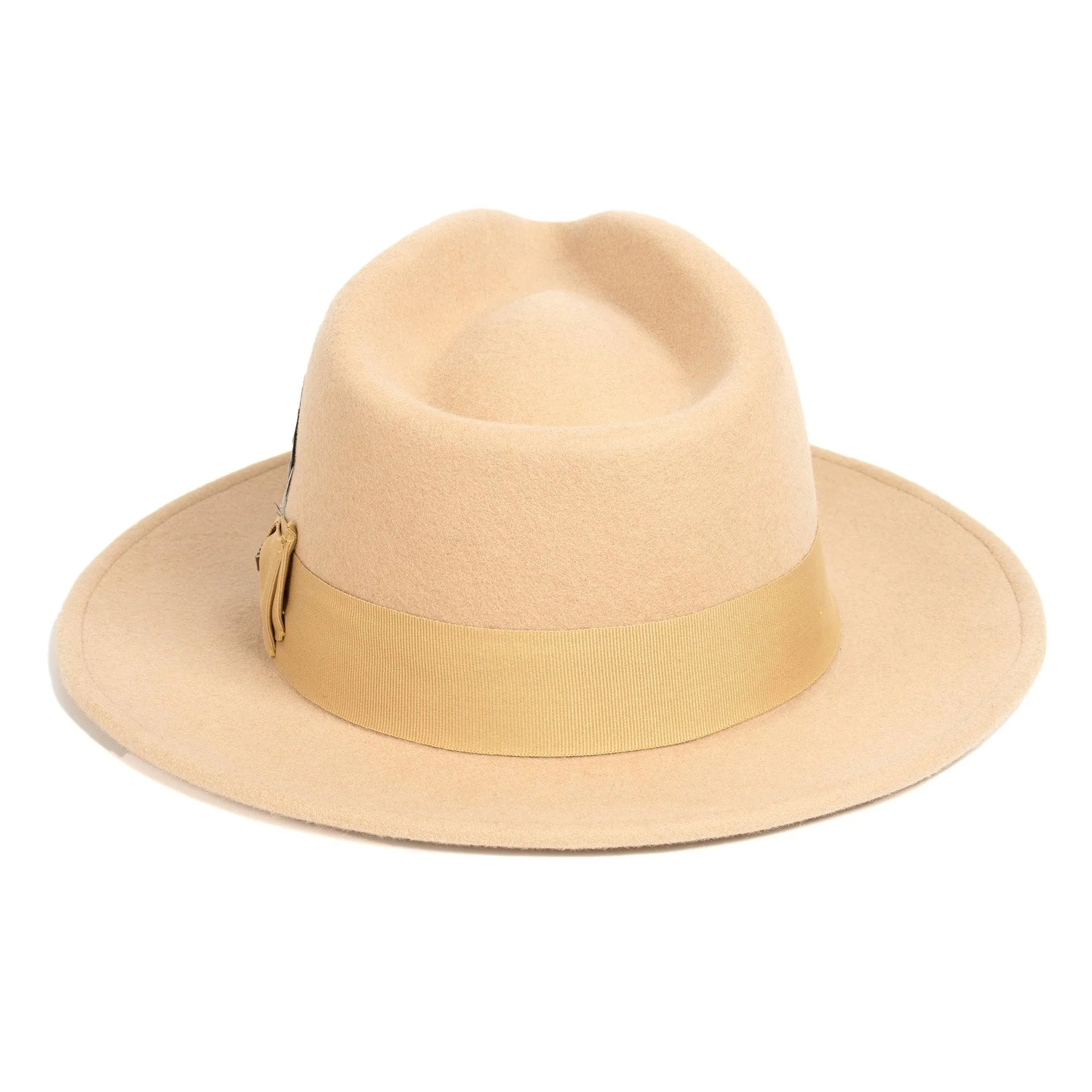 Vintage Crushable Wool Fedora Hat-Olive Green