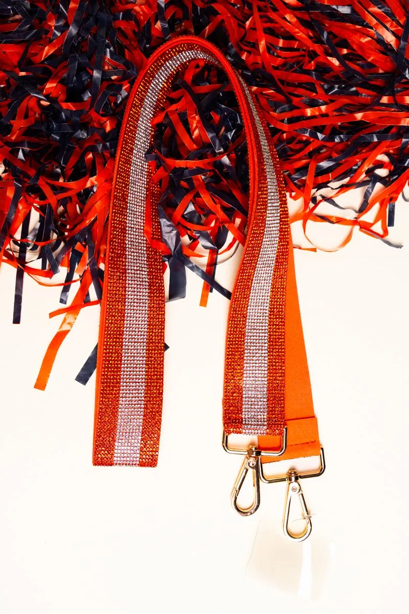 Viola Spirit Stripes Orange & Clear Crystal Bag Strap