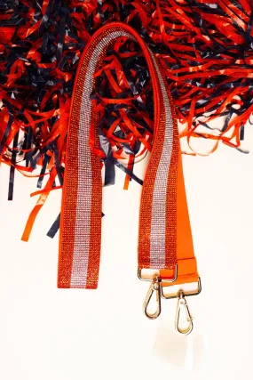 Viola Spirit Stripes Orange & Clear Crystal Bag Strap