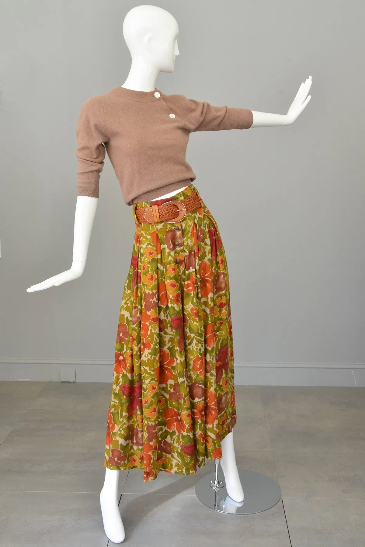 Vtg 1970s High Waisted Wide Leg Palazzo Pants