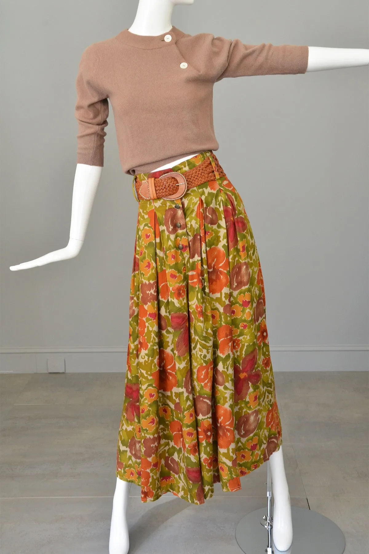 Vtg 1970s High Waisted Wide Leg Palazzo Pants