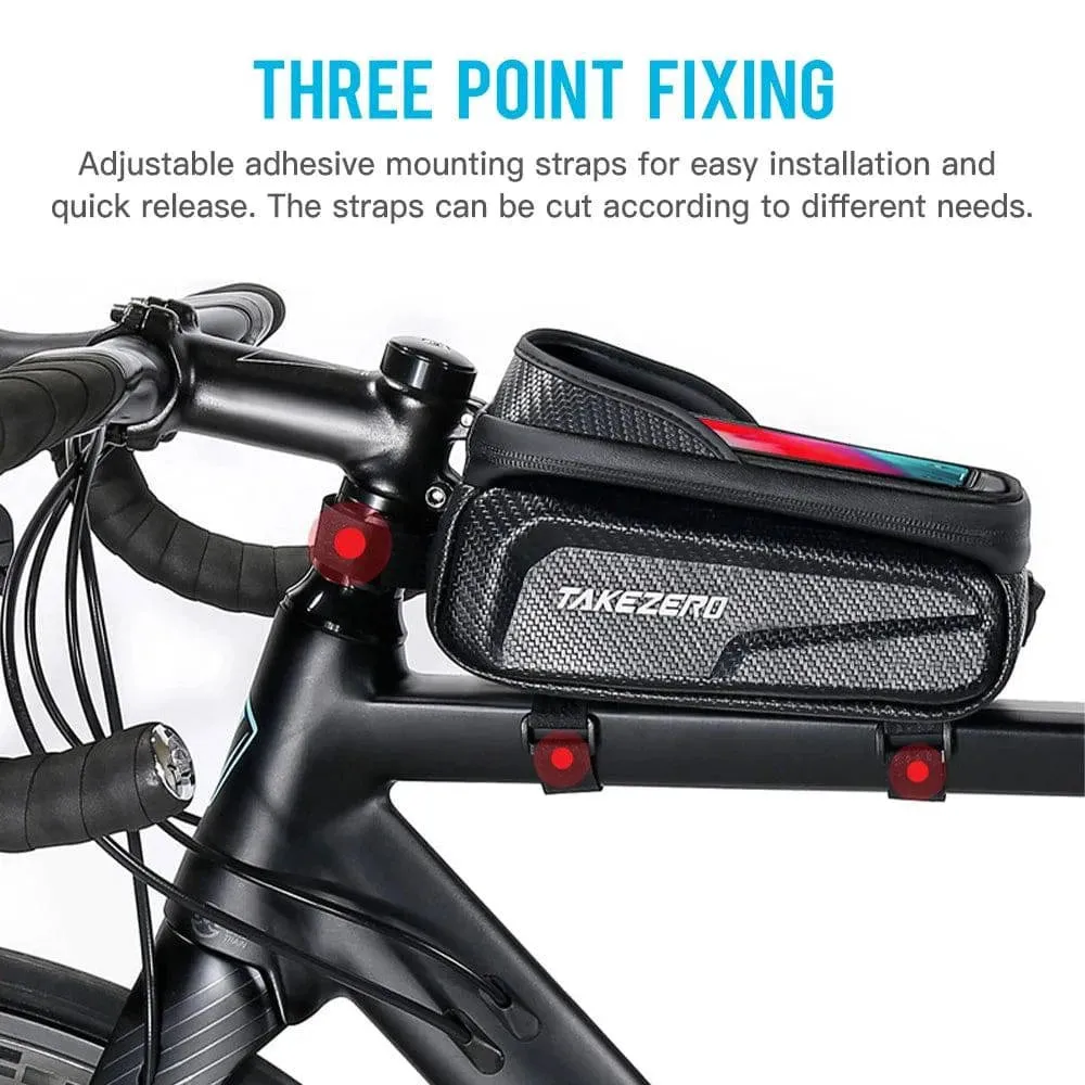 Waterproof Bicycle Phone Mount Bags Front Frame Top Tube Bag with Touchscreen Phone Holder Case Cycling Bike Tool Storage Bag