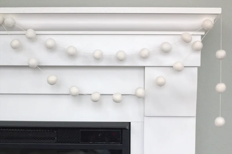 White Felt Ball Garland