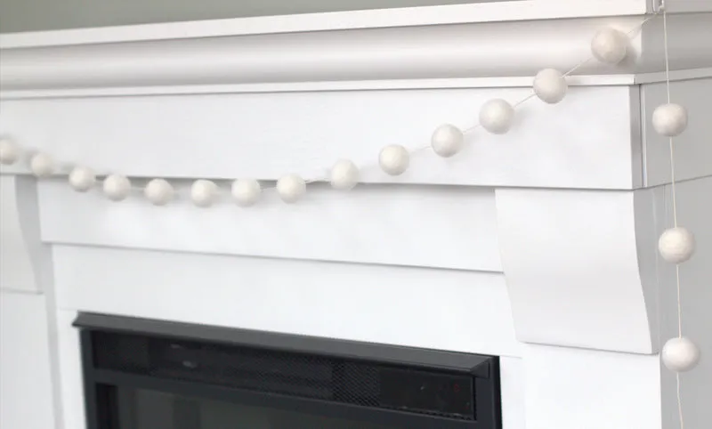 White Felt Ball Garland