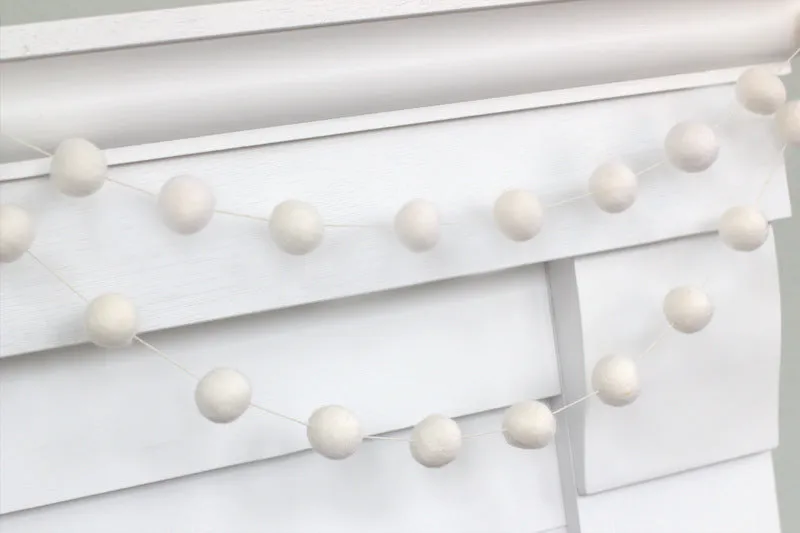 White Felt Ball Garland