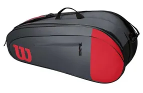 WILSON TEAM 6 RKT BAG RED/GREY