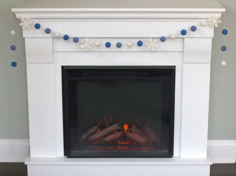 Winter Snowflake Garland- Blue, White