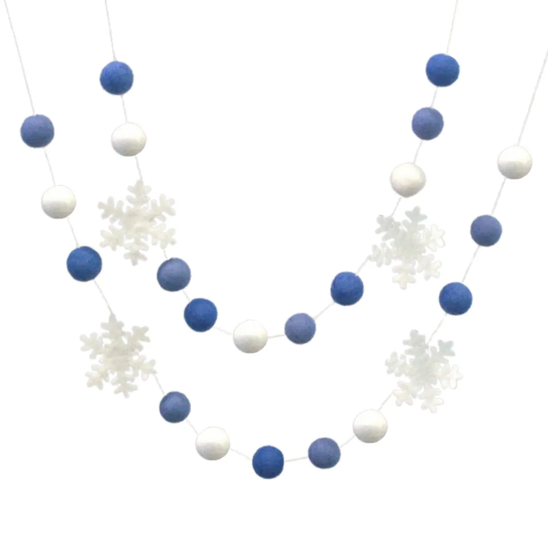 Winter Snowflake Garland- Blue, White