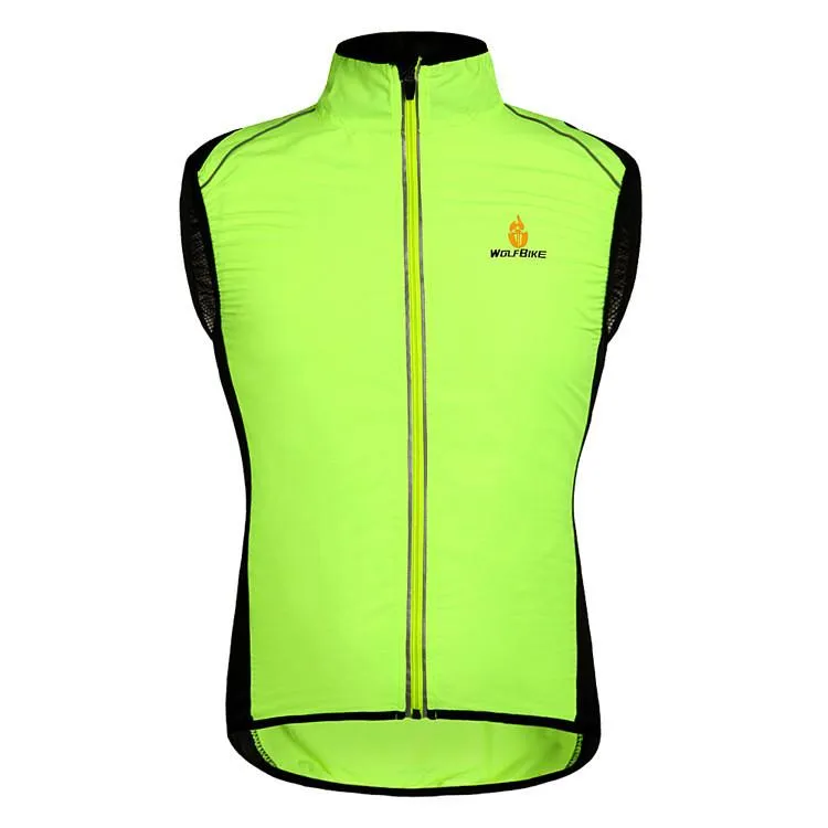 WOLFBIKE Green Sleeveless Cycling Jersey