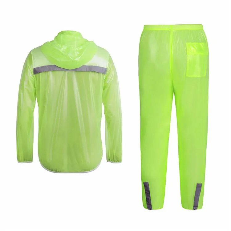 WOSAWE Waterproof Windproof Green Cycling Rain Coats Jackets Set