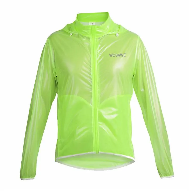 WOSAWE Waterproof Windproof Green Cycling Rain Coats Jackets Set